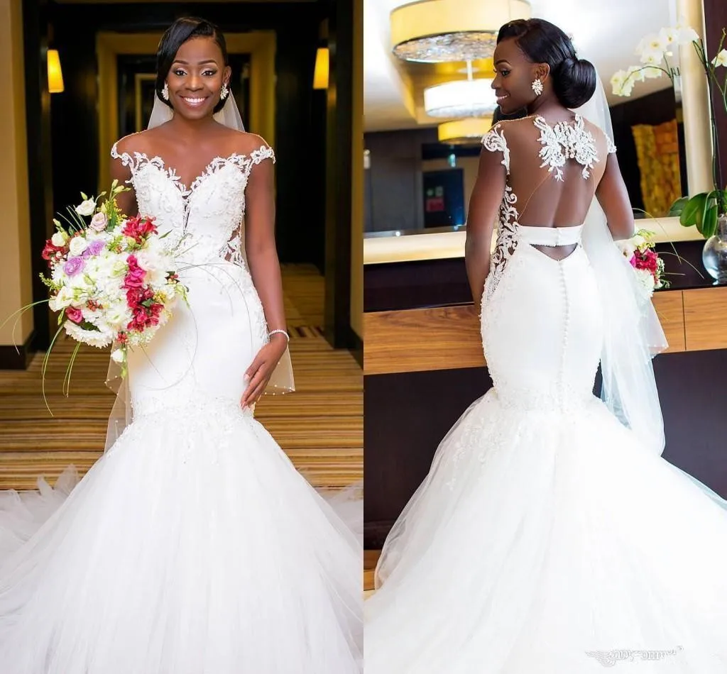 New Arrival African Mermaid Wedding Dresses 2019 Illusion Backless Applique Lace Court Train Mermaid Bridal Dress Wedding Gowns
New Arrival African Mermaid Wedding Dresses 2019 Illusion Backless Applique Lace Court Train Mermaid Bridal Dress Wedding Gowns