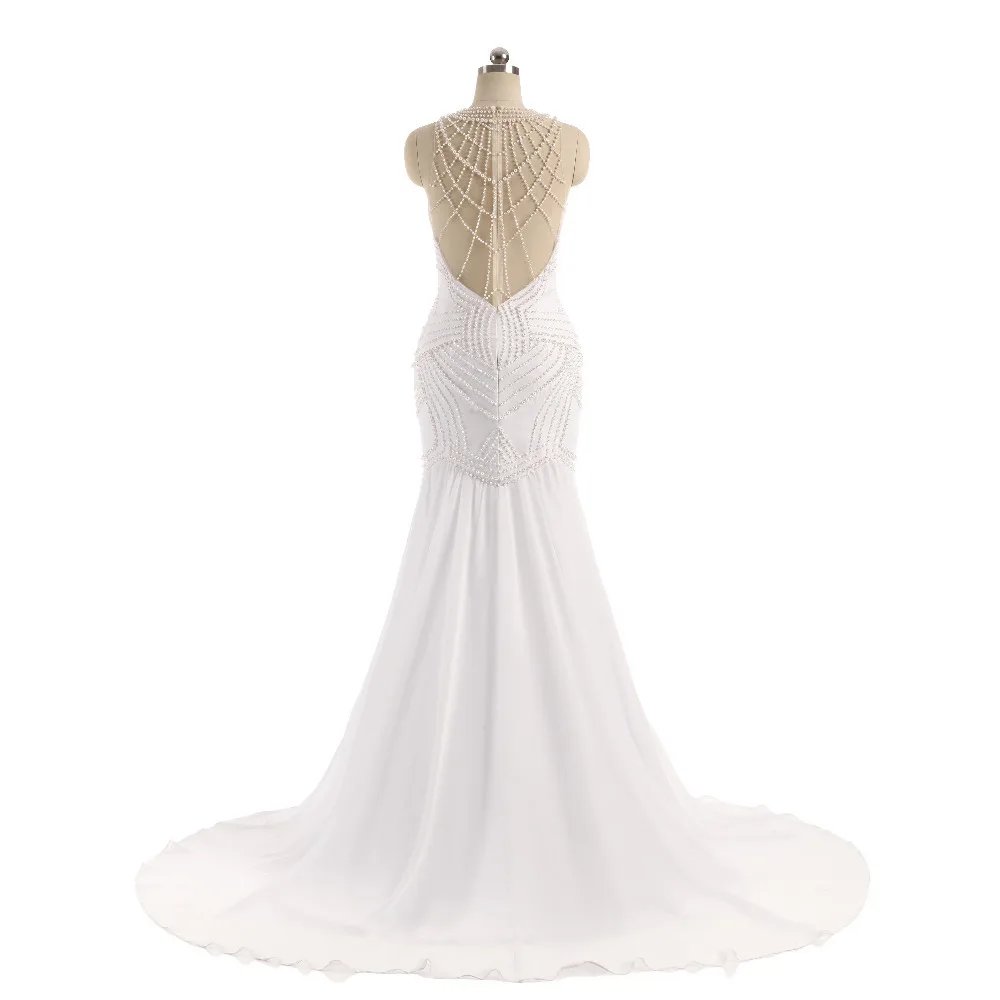 Lover Kiss Vestido De Noiva Sheer Neck Sexy Wedding Dress Pearls Mermaid Sleeveless Wedding Dresses Wedding Dress 3 Lover Kiss Vestido De Noiva Sheer Neck Sexy Wedding Dress Pearls Mermaid Sleeveless Wedding Dresses Wedding Dress 3