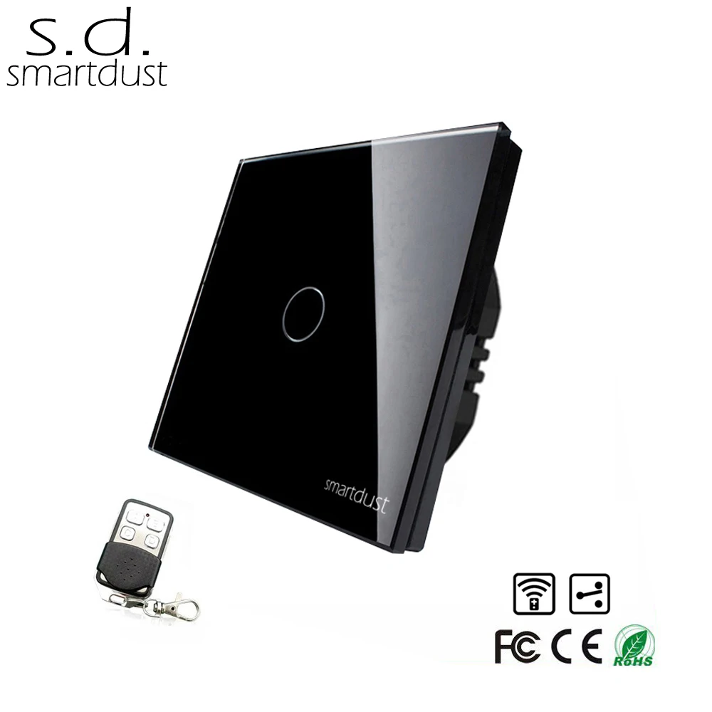 Smartdust EU Type 1 Gang 2 Way RF Wireless Remote Control Smart Switch Home Automation Wall LED Light Touch Switch
Smartdust EU Type 1 Gang 2 Way RF Wireless Remote Control Smart Switch Home Automation Wall LED Light Touch Switch
