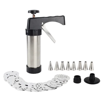 Biscuit Press Kit Gun Making Machine Biscuits Cake Decoration 13 Press Molds & 8 Pastry Nozzles Piping Cookie Tool manufacturer
Biscuit Press Kit Gun Making Machine Biscuits Cake Decoration 13 Press Molds & 8 Pastry Nozzles Piping Cookie Tool manufacturer