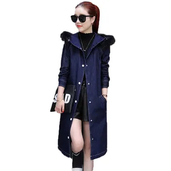 Women Denim Cotton Parkas 2019 Winter New Mid Long Slim Single-Breasted Coats Autumn Hooded Fur Collar Female Denim Jacket JIA37
Women Denim Cotton Parkas 2019 Winter New Mid Long Slim Single-Breasted Coats Autumn Hooded Fur Collar Female Denim Jacket JIA37
