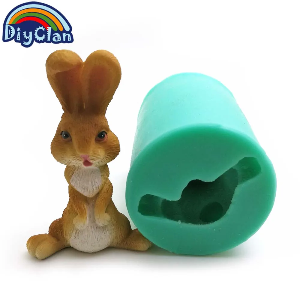 3D Simulation rabbit Silicone mold for cake decorating easter bunny candle making form Animal shape plaster resin mold
3D Simulation rabbit Silicone mold for cake decorating easter bunny candle making form Animal shape plaster resin mold