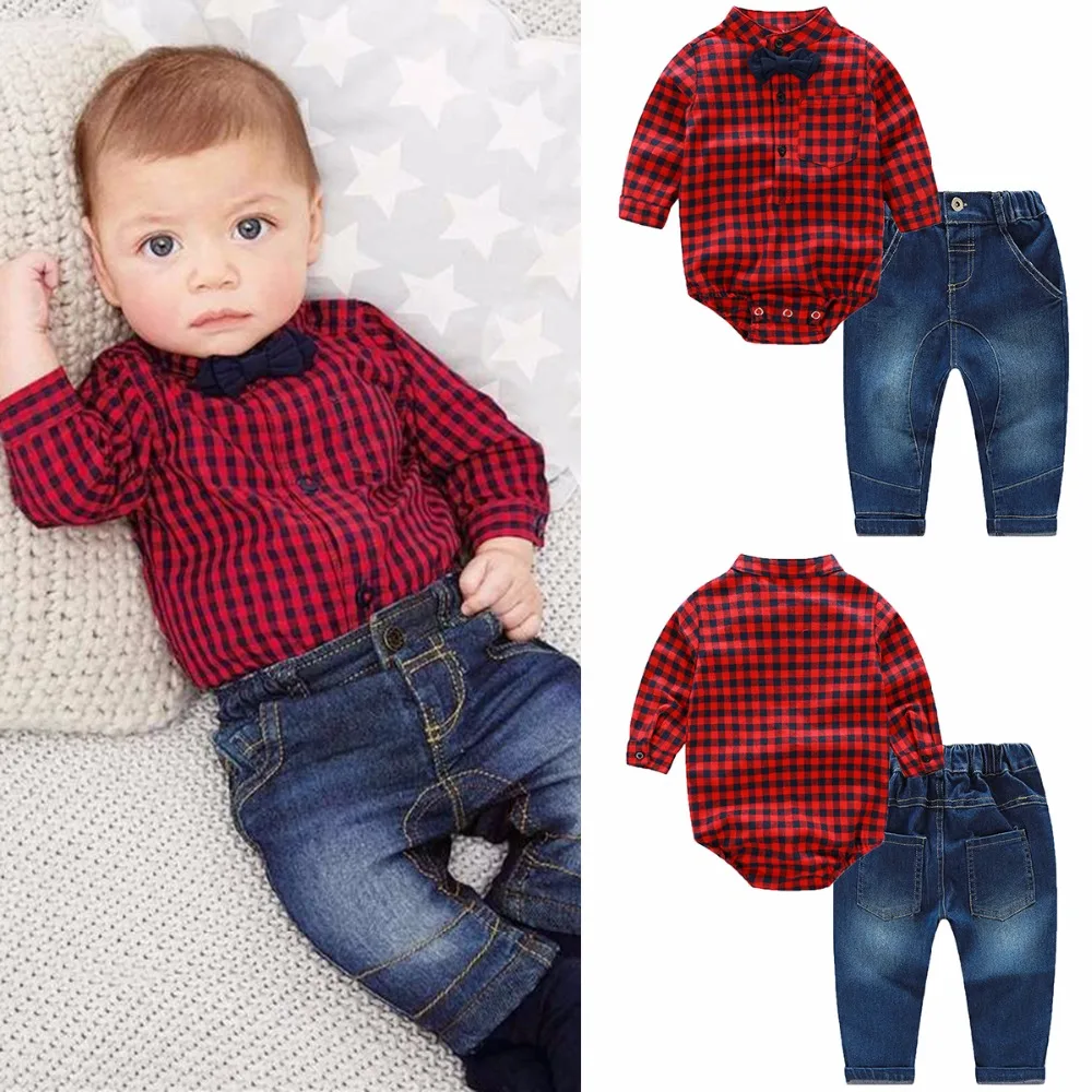 2017 Hot Infant Baby Boys Sets Red Plaid long-sleeved Romper Jumpsuit Tops+ Pants Outfits Toddlers Suits Clothes Set 0-24M
2017 Hot Infant Baby Boys Sets Red Plaid long-sleeved Romper Jumpsuit Tops+ Pants Outfits Toddlers Suits Clothes Set 0-24M