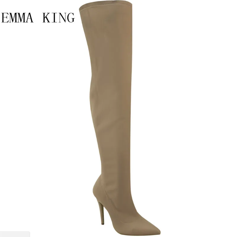 New Fashion High-heeled Elastic Ladies Legs's Female Thin Zipper Pointed Over the Knee Women Shoes Snow Socks Boots 
New Fashion High-heeled Elastic Ladies Legs's Female Thin Zipper Pointed Over the Knee Women Shoes Snow Socks Boots