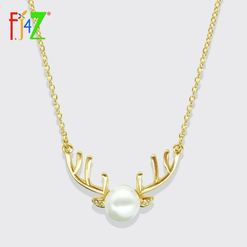 F.J4Z New Designer Deer Necklace Jewelry Simulate Pearl Head Alloy Antlers Pendant Short Gold Chain Collar Necklace for Women
F.J4Z New Designer Deer Necklace Jewelry Simulate Pearl Head Alloy Antlers Pendant Short Gold Chain Collar Necklace for Women