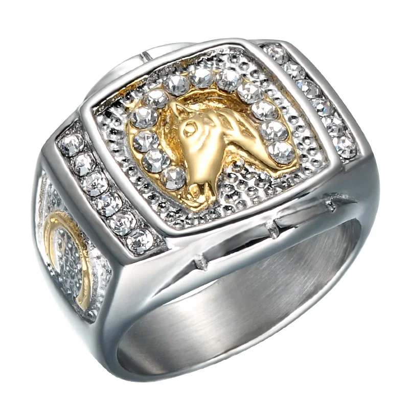 Hip Hop US 8 to 12 size 316L Stainless Steel Unique Horse Head Ring Micro Pave CZ Stone Jockey Club Men Jewelry
Hip Hop US 8 to 12 size 316L Stainless Steel Unique Horse Head Ring Micro Pave CZ Stone Jockey Club Men Jewelry