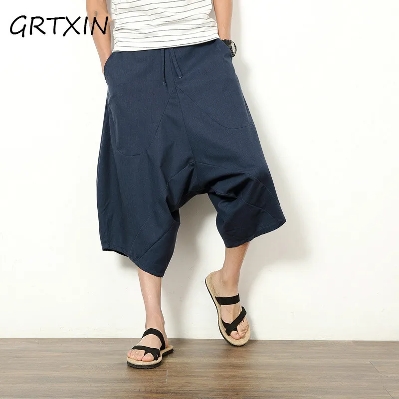 GRTXIN Men Cotton Linen Loose Drawstring Harem Pants Plus Size Men's Wide Leg Hip-hop Harem Baggy Hippie Pants
GRTXIN Men Cotton Linen Loose Drawstring Harem Pants Plus Size Men's Wide Leg Hip-hop Harem Baggy Hippie Pants