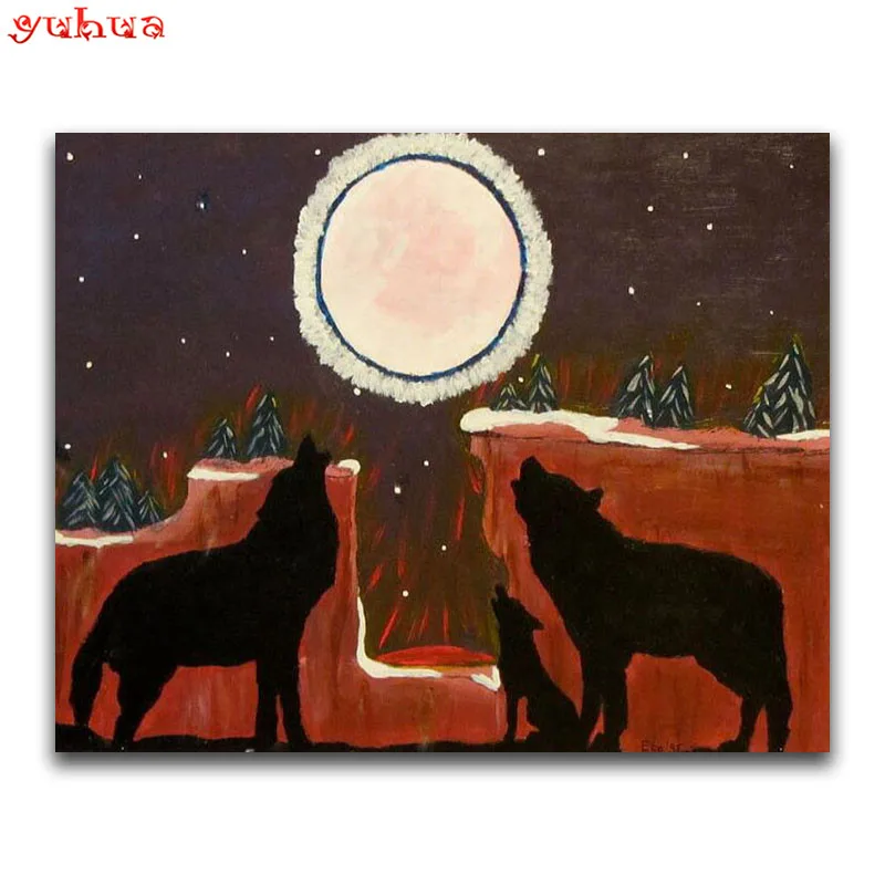 DIY 3D Diamond painting Wolf Full Round mosaic Animal Wolves art Square embroidery Cross stitch Cartoon dog | Дом и сад