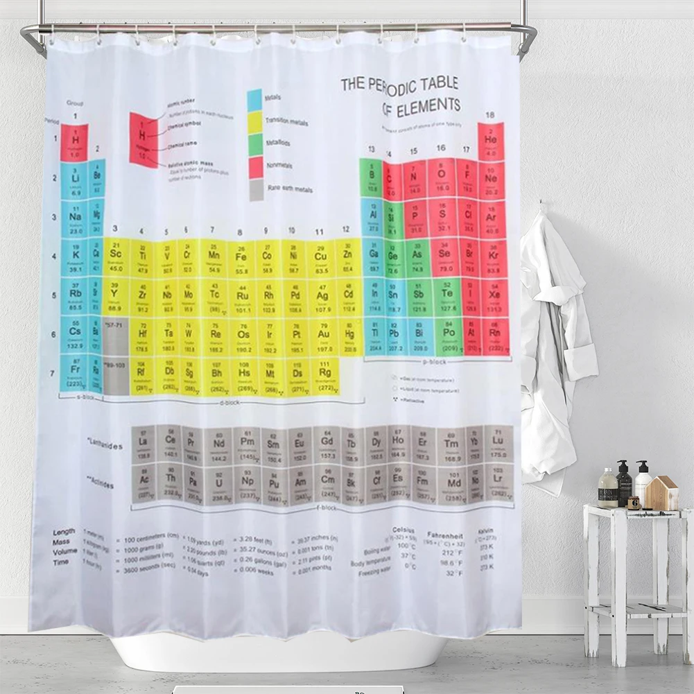 Waterproof Periodic Table Of The Elements Shower Curtain Mouldproof Polyester Washable Bath Decor Shower Curtain 180*180cm
Waterproof Periodic Table Of The Elements Shower Curtain Mouldproof Polyester Washable Bath Decor Shower Curtain 180*180cm