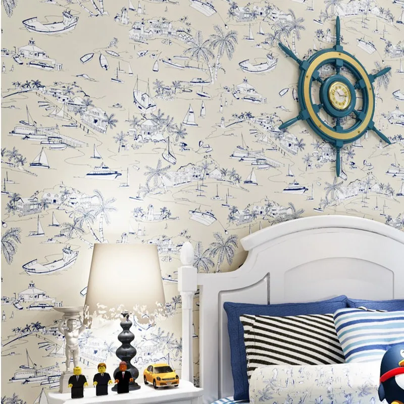 Free Shipping American Mediterranean children room wallpaper blue boat non-woven bedroom fairy tale pirate sailboat wallpaper
Free Shipping American Mediterranean children room wallpaper blue boat non-woven bedroom fairy tale pirate sailboat wallpaper