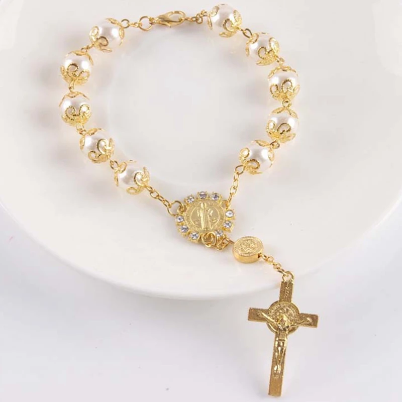 Religious Jewelry Catholic Holy Communion Cup Gift Cross Crucifix pendants imitation pearl beads Rosary Bracelet Alloy jewelry
Religious Jewelry Catholic Holy Communion Cup Gift Cross Crucifix pendants imitation pearl beads Rosary Bracelet Alloy jewelry