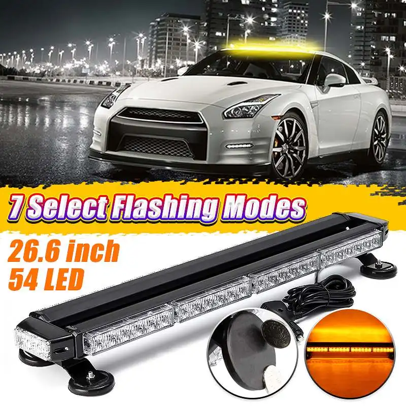 Universal 54 LED Amber Traffic Advisor Double Side Strobe Flash Lamp Light Bar Warning Fl=ashing Singal Light Waterproof
Universal 54 LED Amber Traffic Advisor Double Side Strobe Flash Lamp Light Bar Warning Fl=ashing Singal Light Waterproof