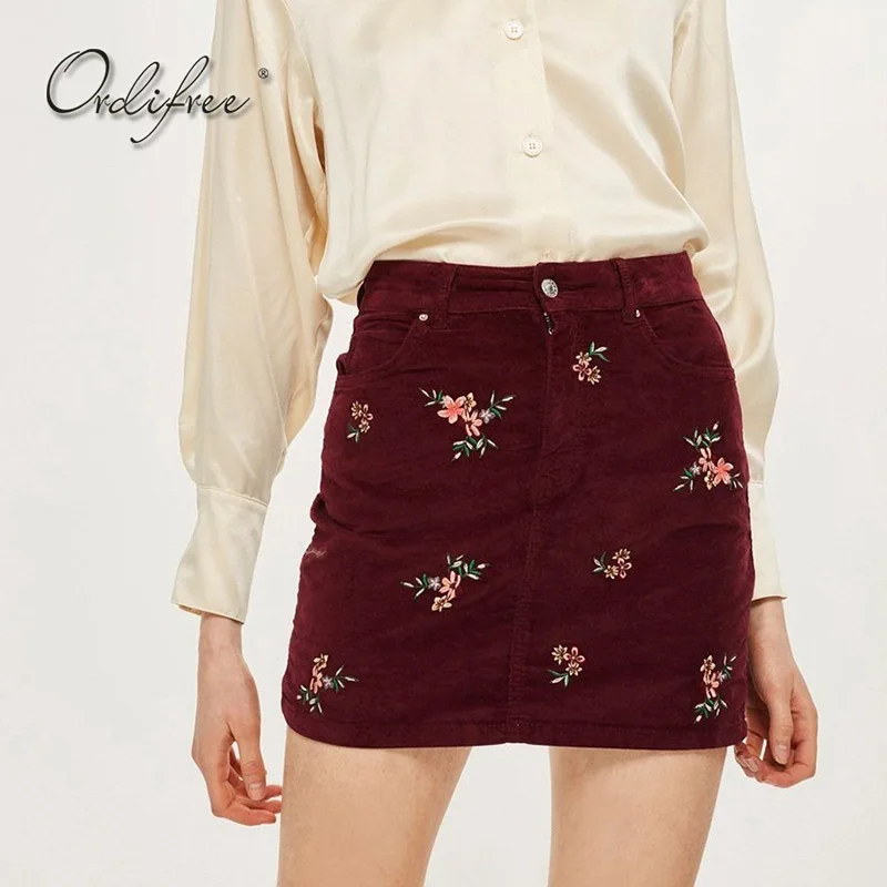 Ordifree 2018 Summer Velvet Skirt Embroidery Red Sexy Mini Skirt Floral Embroidered High Waist Women Short Pencil Skirt
Ordifree 2018 Summer Velvet Skirt Embroidery Red Sexy Mini Skirt Floral Embroidered High Waist Women Short Pencil Skirt