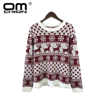 OMCHION Sueter Mujer 2018 Winter Christmas Sweater With Snow Deer Casual Loose Ugly Women Pullover Korean Vintage Jumper LMM125
OMCHION Sueter Mujer 2018 Winter Christmas Sweater With Snow Deer Casual Loose Ugly Women Pullover Korean Vintage Jumper LMM125