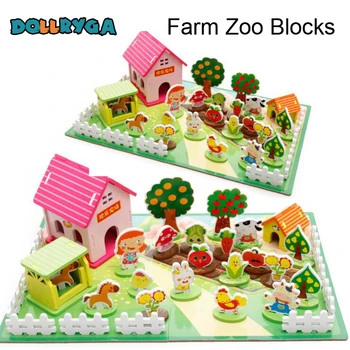 DOLLRYGA Wooden Constructor Farm Zoo Blocks Cartoon Animals And Plants Wood Toy Educational Preschool Early Learning Toys Set
DOLLRYGA Wooden Constructor Farm Zoo Blocks Cartoon Animals And Plants Wood Toy Educational Preschool Early Learning Toys Set