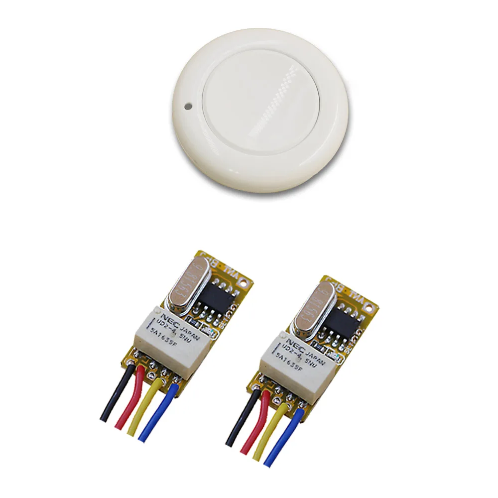 315/433MHZ DC3.5V 5V 7V 9V 12V Relay 1CH Wireless RF Mini Remote Control Switch White Transmitter with Receiver
315/433MHZ DC3.5V 5V 7V 9V 12V Relay 1CH Wireless RF Mini Remote Control Switch White Transmitter with Receiver