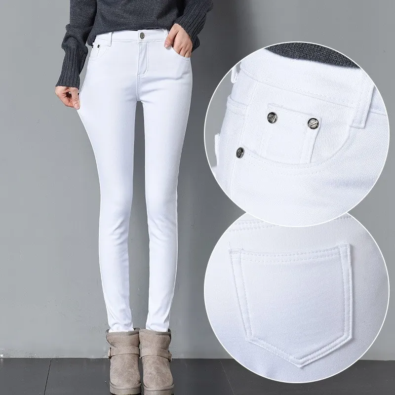 Winter Warm Jeans Pants For Women Solid Skinny Denim Pencil Pants Candy Colors Plus Size Thickening Trousers Fleeces Jean P9113
Winter Warm Jeans Pants For Women Solid Skinny Denim Pencil Pants Candy Colors Plus Size Thickening Trousers Fleeces Jean P9113