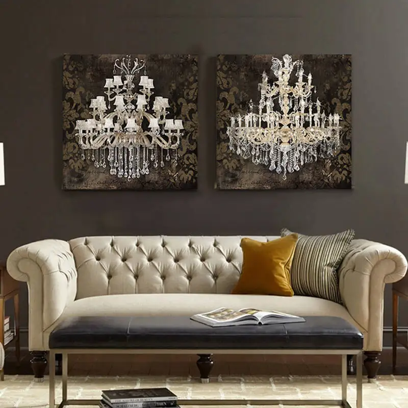 Modern-still-life-painting-canvas-art-crystal-chandelier-pattern-retro-living-room-bedroom-wall-art-posters