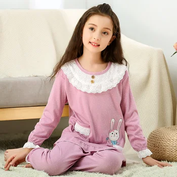 Girls Pajamas set Spring and Autumn Pure Cotton kids long sleeved sleepwear Children Summer Air Conditioning Home Clothing gift
Girls Pajamas set Spring and Autumn Pure Cotton kids long sleeved sleepwear Children Summer Air Conditioning Home Clothing gift