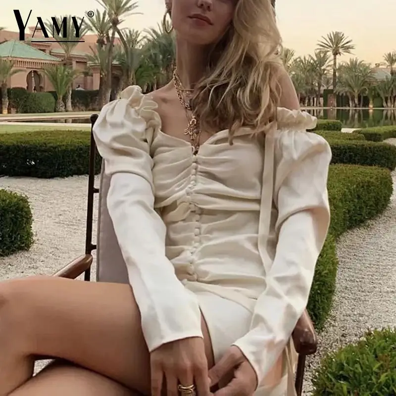 Sexy ruched button mini dress women Summer dress 2019 boho vintage button long sleeve party white dress elegant bodycon vestidos
Sexy ruched button mini dress women Summer dress 2019 boho vintage button long sleeve party white dress elegant bodycon vestidos