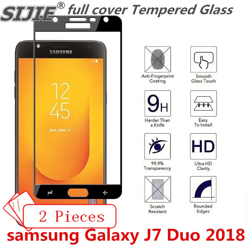 2 шт полное покрытие закаленное стекло для samsung Galaxy J7 Duo 2018 J7Duo2018 J7Duo экран защитный