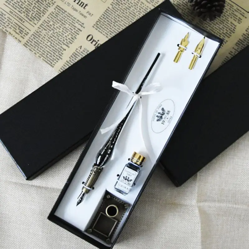 European Style Vintage Glass Pen Nibbed Dip Writing Ink Pens Set for School Stationery Gifts Art Supplies
European Style Vintage Glass Pen Nibbed Dip Writing Ink Pens Set for School Stationery Gifts Art Supplies