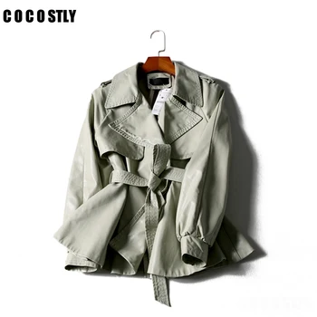 Runway Designer Leather Jacket Women Turn down collar short Coat 2019 Long Sleeve Casual with Belt coat
Runway Designer Leather Jacket Women Turn down collar short Coat 2019 Long Sleeve Casual with Belt coat