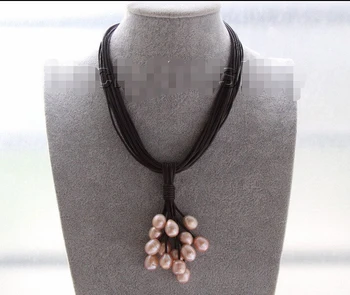 Free shipping@@@@@ I686P A>Choker 16" 15row 14mm pink-purple pearls wine red leather necklace j9565 a
Free shipping@@@@@ I686P A>Choker 16" 15row 14mm pink-purple pearls wine red leather necklace j9565 a
