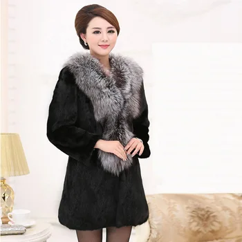 S-6XL New Fashion Female high imitation mink furcoat women's fur Overcoat Silver Fox Fur collar Women Winter Clothing 
S-6XL New Fashion Female high imitation mink furcoat women's fur Overcoat Silver Fox Fur collar Women Winter Clothing