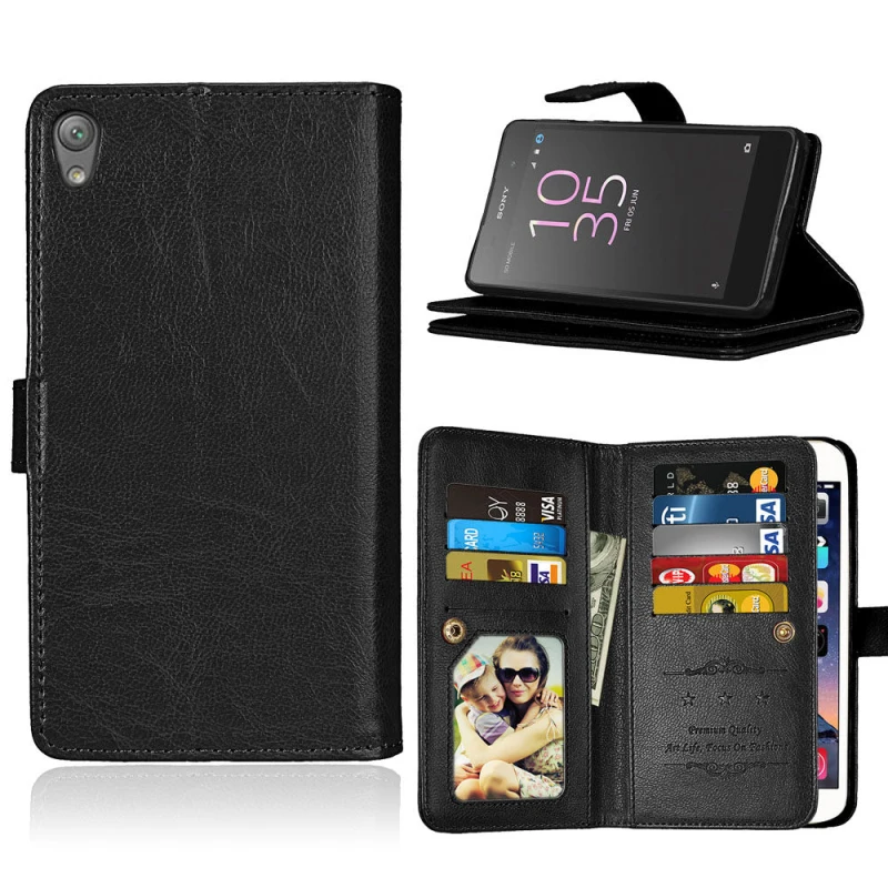 Luxury 9 Card Slots Leather Wallet Phone Case Flip Stand Cover For Sony Xperia E5 E 5 F3311 F3313 5.0" Kickstand Fundas Coque
Luxury 9 Card Slots Leather Wallet Phone Case Flip Stand Cover For Sony Xperia E5 E 5 F3311 F3313 5.0" Kickstand Fundas Coque