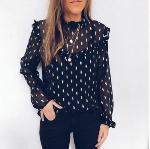 2019 Top Printed Long Sleeve Pullover Casual Blouse Hals Langarm Chiffon Schulter Chiffon Elegant Sweet Casual Blouse Tops
2019 Top Printed Long Sleeve Pullover Casual Blouse Hals Langarm Chiffon Schulter Chiffon Elegant Sweet Casual Blouse Tops