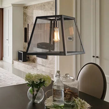 Loft retro iron glass box chandelier living room dining room restaurant bedroom bar table fish line Chandelier
Loft retro iron glass box chandelier living room dining room restaurant bedroom bar table fish line Chandelier