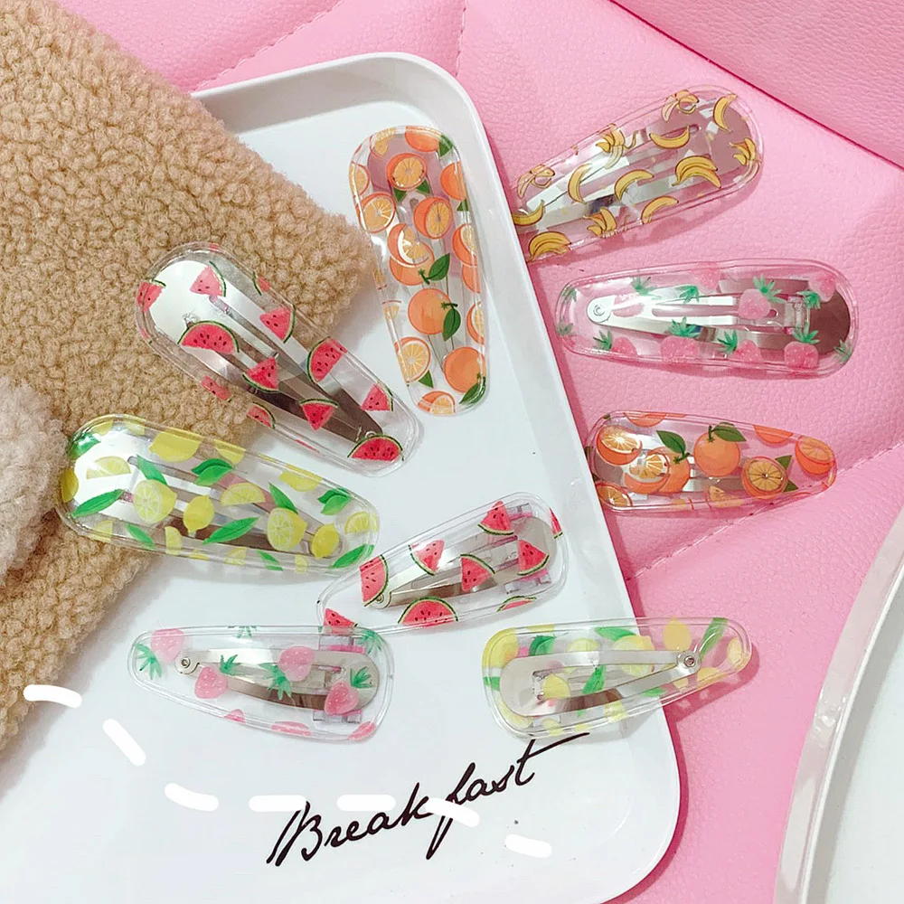 AHB Hair Accessories Korean BB Clips for Girls Cute Summer Fruit Print Transparent PVC Hairpins Girls Barrettes Kids Headwear
AHB Hair Accessories Korean BB Clips for Girls Cute Summer Fruit Print Transparent PVC Hairpins Girls Barrettes Kids Headwear
