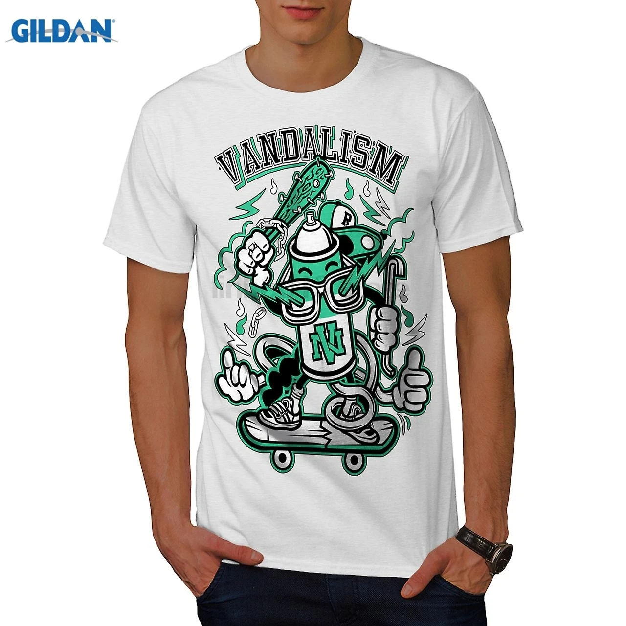 GILDAN улица вандализм Гангстерская футболка | Мужская одежда