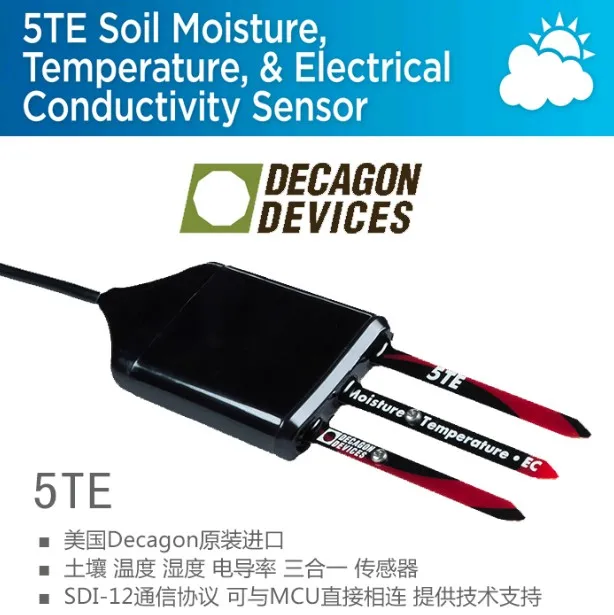 Decagon Devices 5TE Soil Moisture Temperature & Electrical Conductivity sensor SDI-12 to RS-232
Decagon Devices 5TE Soil Moisture Temperature & Electrical Conductivity sensor SDI-12 to RS-232