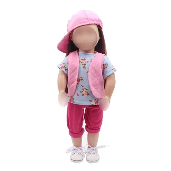 18 inch Girls doll clothes 4 sets hat + waistcoat + short sleeves + pant American doll dress Baby toys fit 43 cm baby c238
18 inch Girls doll clothes 4 sets hat + waistcoat + short sleeves + pant American doll dress Baby toys fit 43 cm baby c238