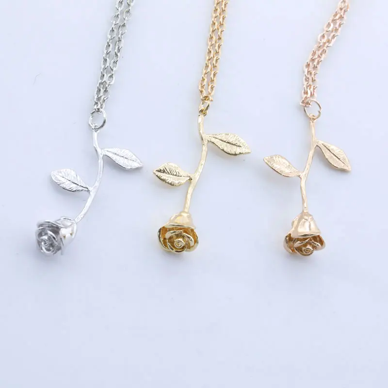 Fashion Gold Rose Pendant Necklace Women Alloy Rose Flower Gold Silver Necklace Bridesmaid Valentine Gift Feminino Party Jewelry
Fashion Gold Rose Pendant Necklace Women Alloy Rose Flower Gold Silver Necklace Bridesmaid Valentine Gift Feminino Party Jewelry