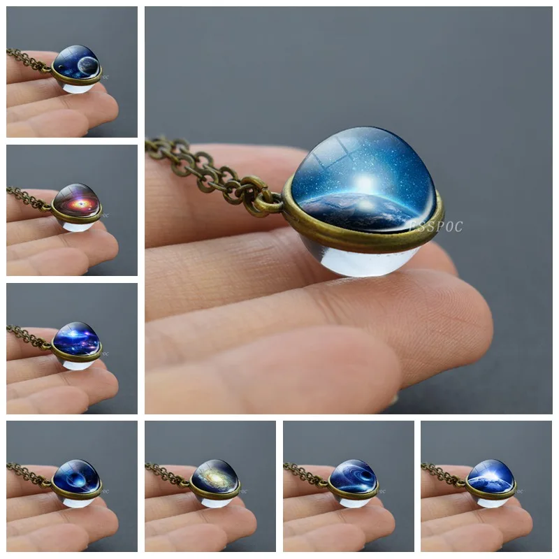 Vintage Solar System Galaxy Planet Universe Necklace Double Side Glass Ball Chain Necklaces Pendants Fashion 2019 Jewelry
Vintage Solar System Galaxy Planet Universe Necklace Double Side Glass Ball Chain Necklaces Pendants Fashion 2019 Jewelry