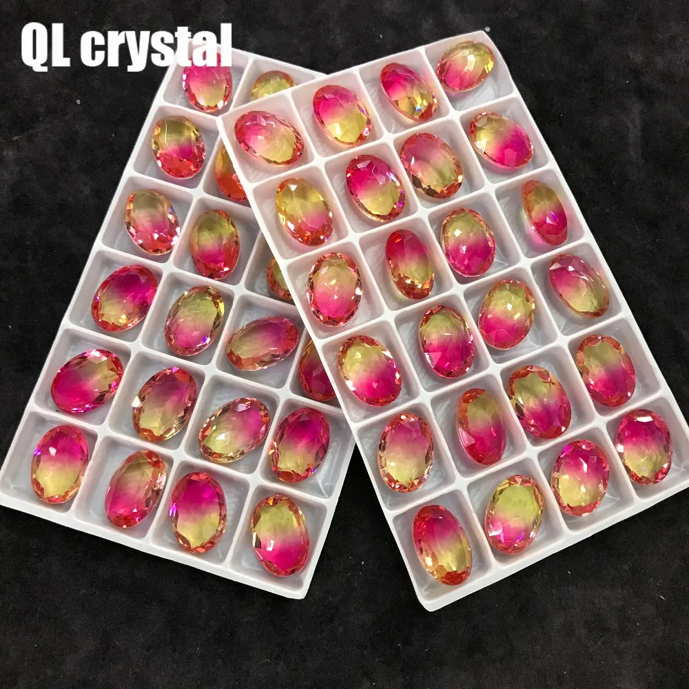 QL Crystal Tourmaline Glass Crystal 13x18mm Oval Pointback Fancy Stone for DIY garment bags shoes Jewelry accessory
QL Crystal Tourmaline Glass Crystal 13x18mm Oval Pointback Fancy Stone for DIY garment bags shoes Jewelry accessory