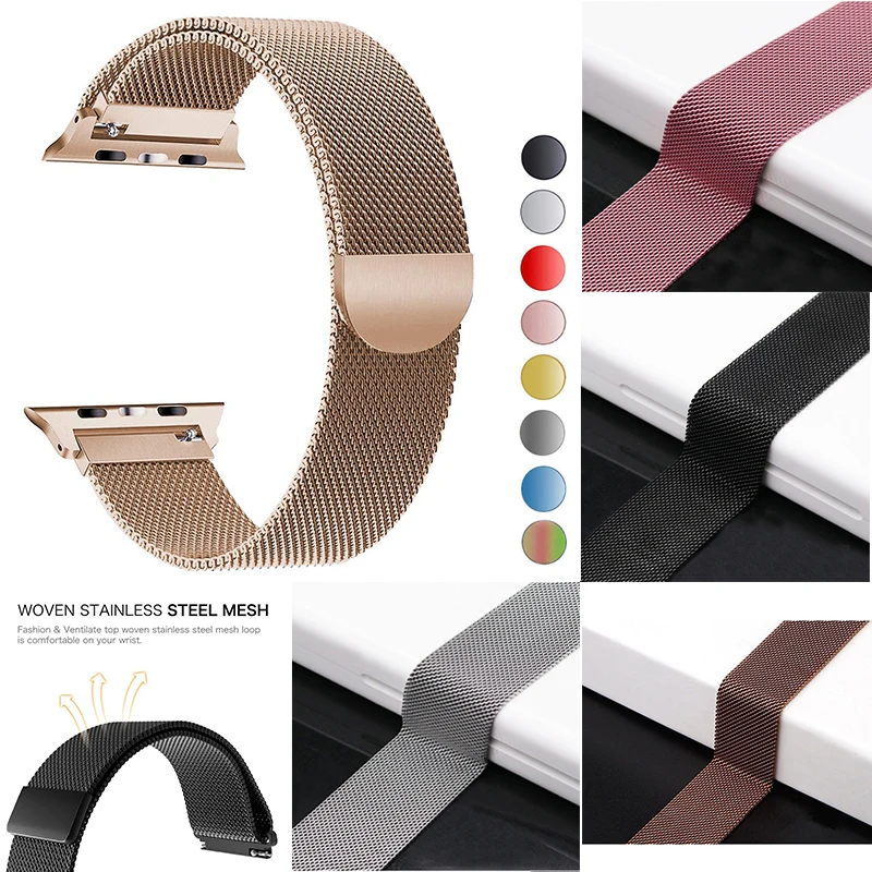 Milanese Loop Stainless Steel Strap for Apple Watch 44/42mm 38/40mm for iwatch Watch bands Series 4/3/2/1 Apple Watch Connector
Milanese Loop Stainless Steel Strap for Apple Watch 44/42mm 38/40mm for iwatch Watch bands Series 4/3/2/1 Apple Watch Connector