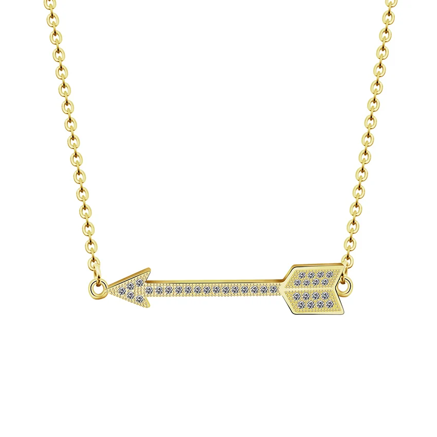GORGEOUS TALE Personalized Name Fashion Jewelry Top Quality Copper Material CZ Unusual Design Arrow Pendant Women Men Necklace | Украшения