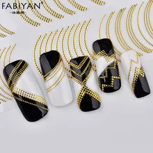 Autocollants d'art d'ongle décoration ligne de métal bande de rayure transfert feuilles Laser auto-adhésif conception bricolage 3D conseils décalcomanie manucure outils(China)