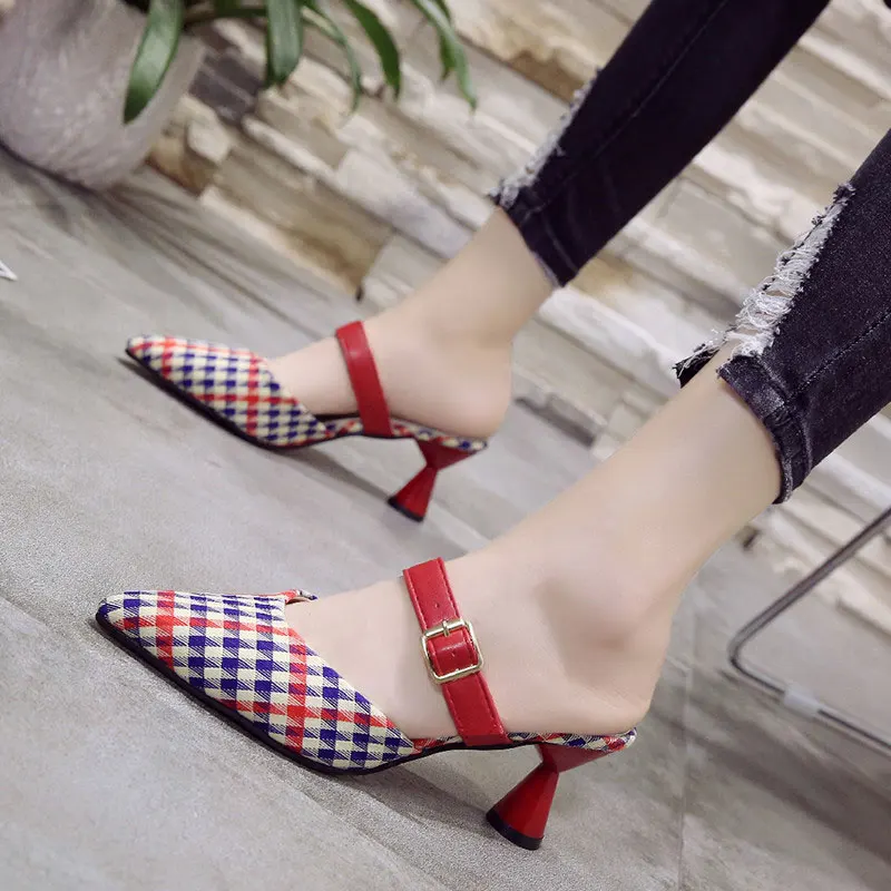 Fashion Shoes Woman Slip-on Pointed Toe Woman Mid Heels Pumps Gingham Shoes Woman Hoof Heel Sandals Slippers Pumps
Fashion Shoes Woman Slip-on Pointed Toe Woman Mid Heels Pumps Gingham Shoes Woman Hoof Heel Sandals Slippers Pumps