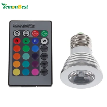 Lemonbest 4W E27 RGB LED Bulb 16 Color Change Lamp spotlight 110-245v 110V 220V for Home Party decoration with IR Remote
Lemonbest 4W E27 RGB LED Bulb 16 Color Change Lamp spotlight 110-245v 110V 220V for Home Party decoration with IR Remote