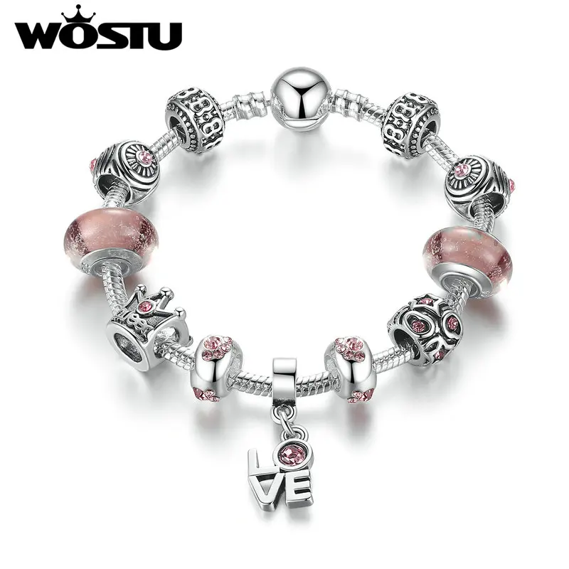 WOSTU Classic Love Pendant & High Quality Brown Murano Beads Star Silver Charm Bracelets Jewelry Gift
WOSTU Classic Love Pendant & High Quality Brown Murano Beads Star Silver Charm Bracelets Jewelry Gift