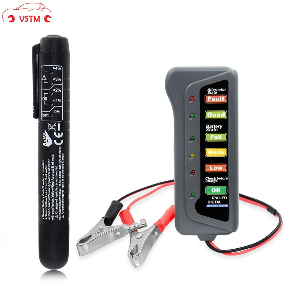 12V Digital Battery Alternator Tester Car Vehicle Diagnostic Tool with 6 LED Lights Display Battery Testers For Car Motorcycle
12V Digital Battery Alternator Tester Car Vehicle Diagnostic Tool with 6 LED Lights Display Battery Testers For Car Motorcycle