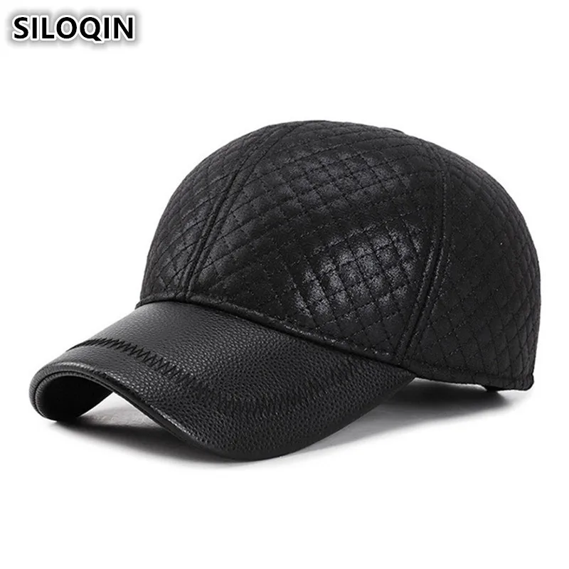 SILOQIN Men's Winter Cap Thick Warm Earmuffs Hat PU Leather Baseball Caps For Men Snapback Cap Adjustable Size Male Bone Hats
SILOQIN Men's Winter Cap Thick Warm Earmuffs Hat PU Leather Baseball Caps For Men Snapback Cap Adjustable Size Male Bone Hats