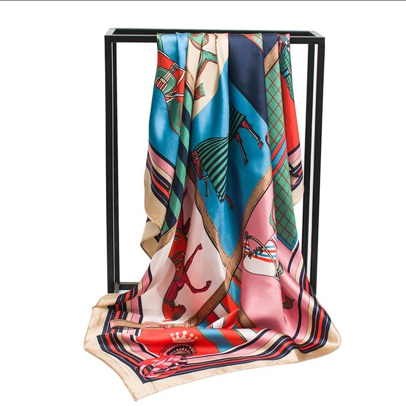 Fashion Square Head Silk Scarf Women Luxury Brand Horse Printed Muslim Hijab Foulard Female Satin Shawl Wraps For Ladies 90*90cm
Fashion Square Head Silk Scarf Women Luxury Brand Horse Printed Muslim Hijab Foulard Female Satin Shawl Wraps For Ladies 90*90cm