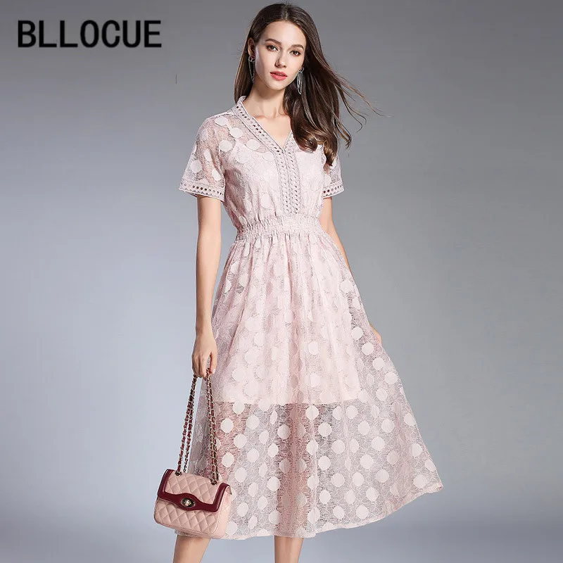 BLLOCUE High Quality 2018 New Summer Runway Dress Women V-Neck Hollow Out Lace Elegant Party Dresses
BLLOCUE High Quality 2018 New Summer Runway Dress Women V-Neck Hollow Out Lace Elegant Party Dresses
