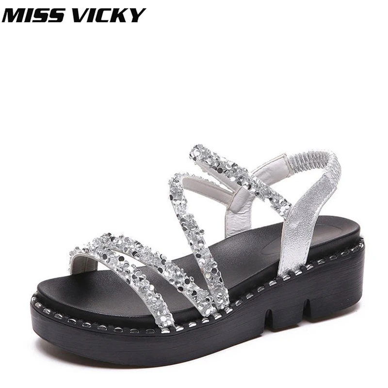 MISS VICKY 2018 Summer New Platform Shoes Thick-soled Rhinestone Women's Shoes Casual Shoes Flat Sandals
MISS VICKY 2018 Summer New Platform Shoes Thick-soled Rhinestone Women's Shoes Casual Shoes Flat Sandals